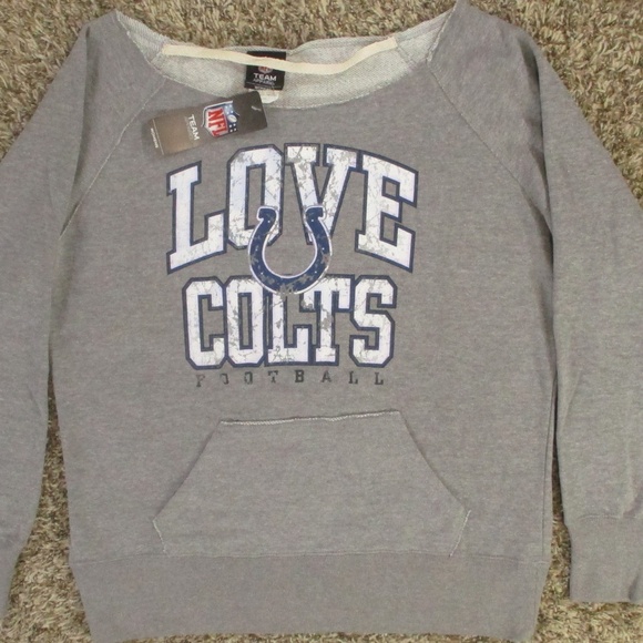NFL Gray Love Colts Women's Crew Neck Sweater - Picture 5 of 9